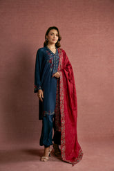 1 Piece Khaddi Net Embroidered Shawl (FH0001)
